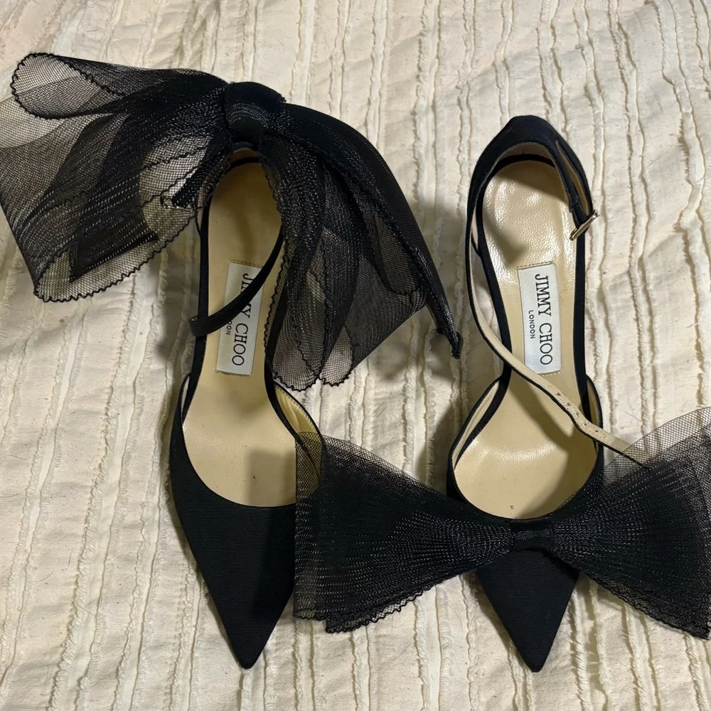 Jimmy Choo - Averly Bow Pumps, Black - 36.5 - Picture 4 of 7